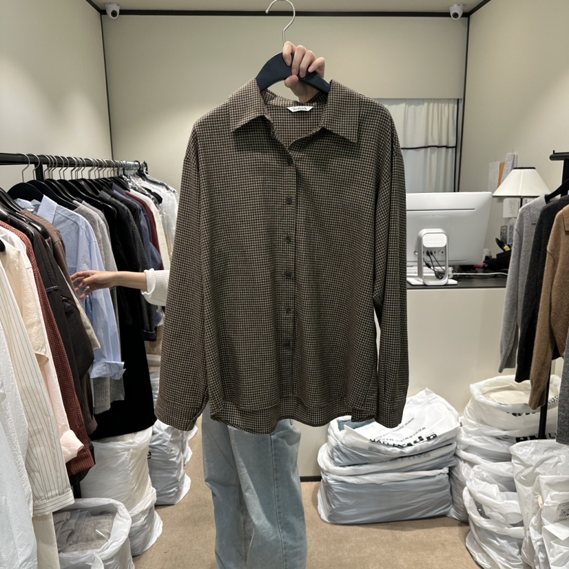 RE STOCK韓國代購㊣女士新品推薦休閑真品25秋冬襯衫蕾絲衫RE STOCK襯衫/蕾絲衫圖色3