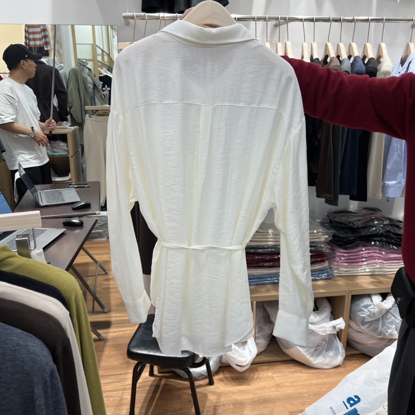 MADEMOISELL東大門㊣實拍女士新款真品人氣襯衫蕾絲衫含腰繩MADEMOISELL襯衫/蕾絲衫