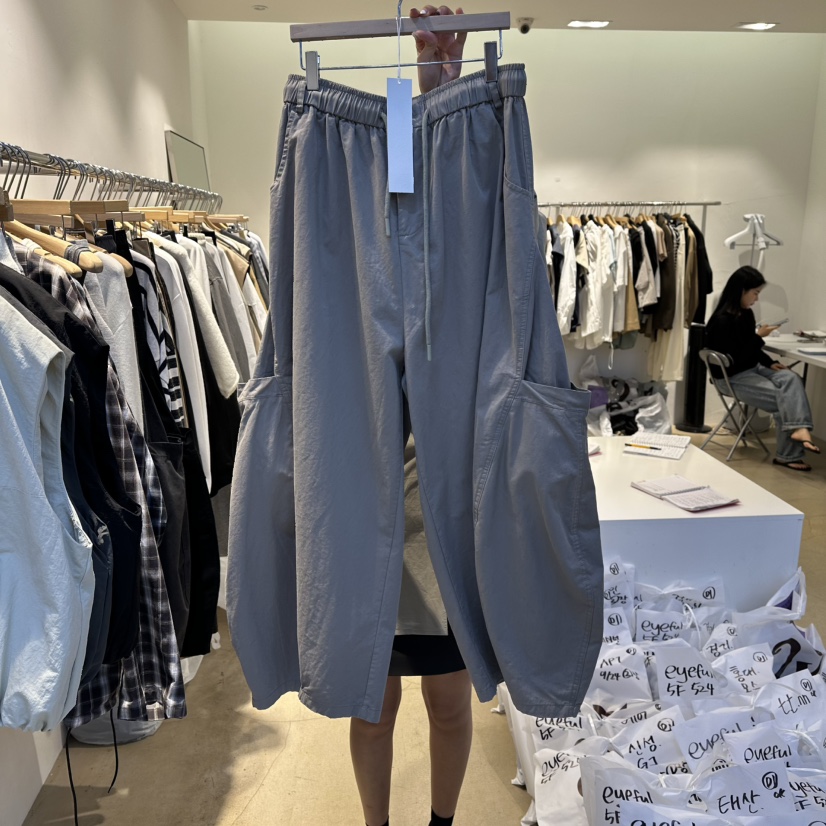 EYEFUL-Q韓國直郵㊣女士新款25秋冬推薦時尚人氣休閑褲口袋eyeful休閑褲圖色1灰色