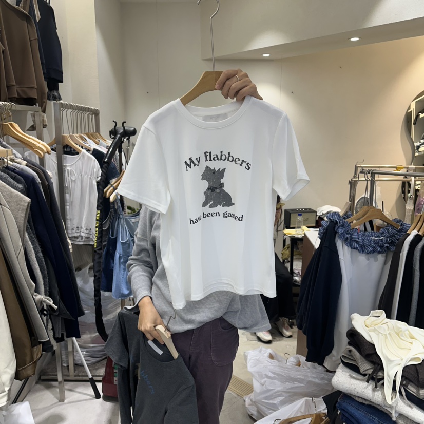 HIPTIQUE韓國代購㊣女裝新款休閑人氣時尚熱賣25秋冬T恤狗狗HIPTIQUET恤圖色1