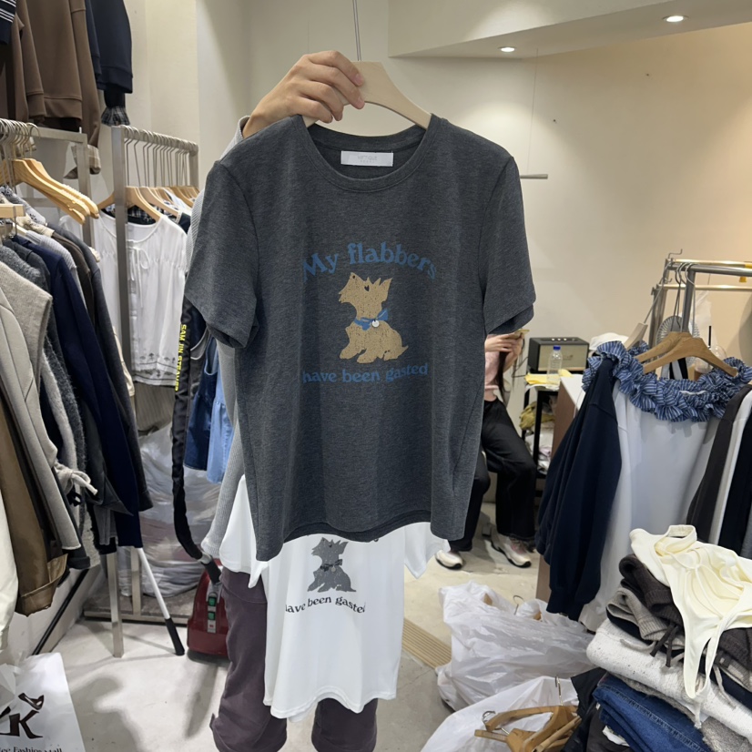 HIPTIQUE韓國代購㊣女裝新款休閑人氣時尚熱賣25秋冬T恤狗狗HIPTIQUET恤圖色2