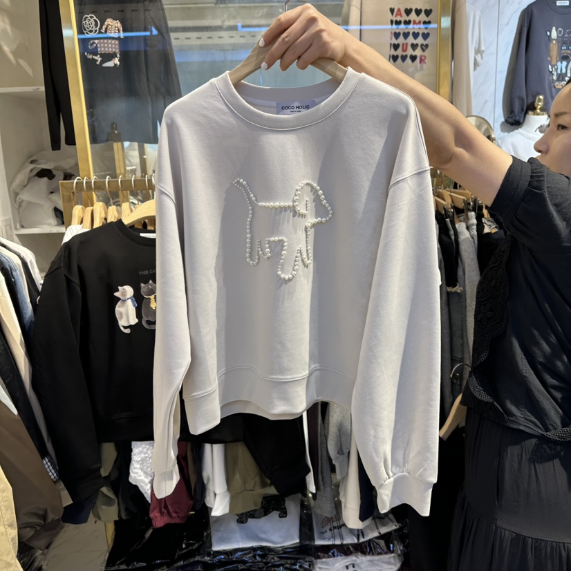 COCO HOLIC韓國代購㊣女士新款時尚推薦真品人氣休閑職業衛衣COCO HOLIC衛衣圖色1