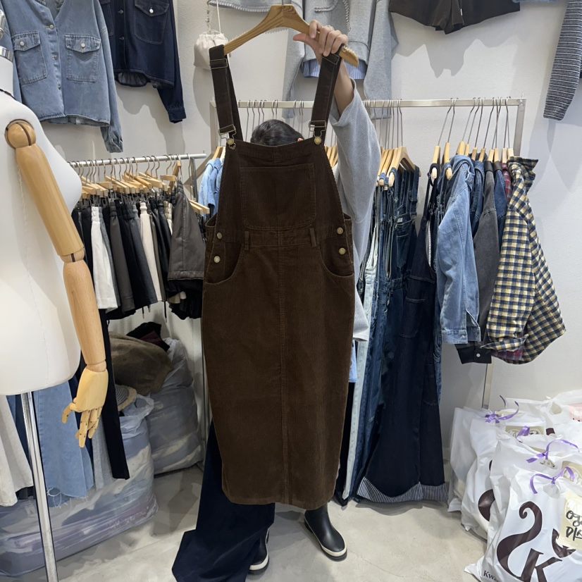 HIPTIQUE東大門㊣實拍女裝新款時尚真品人氣休閑連衣裙燈芯絨HIPTIQUE連衣裙圖色2