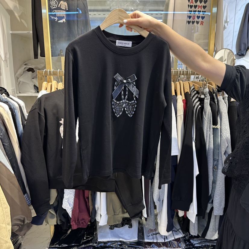 COCO HOLIC韓國直郵㊣女士新款職業人氣休閑真品熱賣長袖T恤COCO HOLIC長袖T恤圖色2