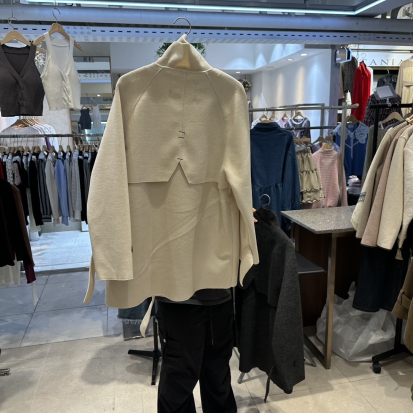 DREAM GIRIS東大門㊣直郵女士新款休閑短款大衣含腰帶羊毛DREAM GIRIS短款大衣