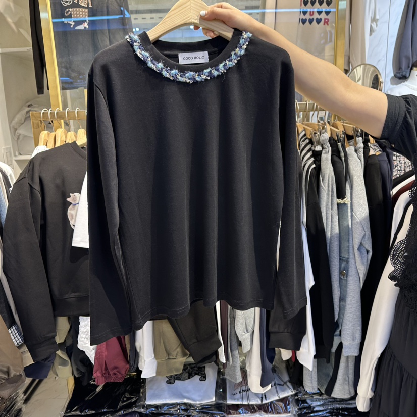 COCO HOLIC韓國直郵㊣女裝新品職業25秋冬時尚人氣長袖T恤COCO HOLIC長袖T恤圖色2