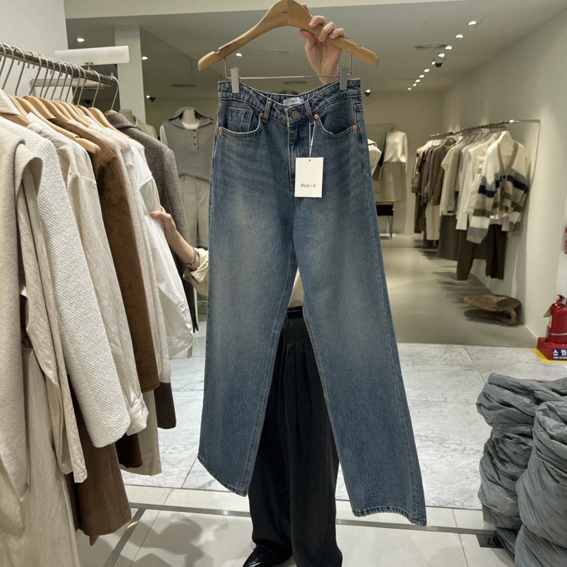 BLUEI-D韓國代購㊣女士新品職業25秋冬時尚休閑熱賣牛仔褲Blue i-d牛仔褲圖色1