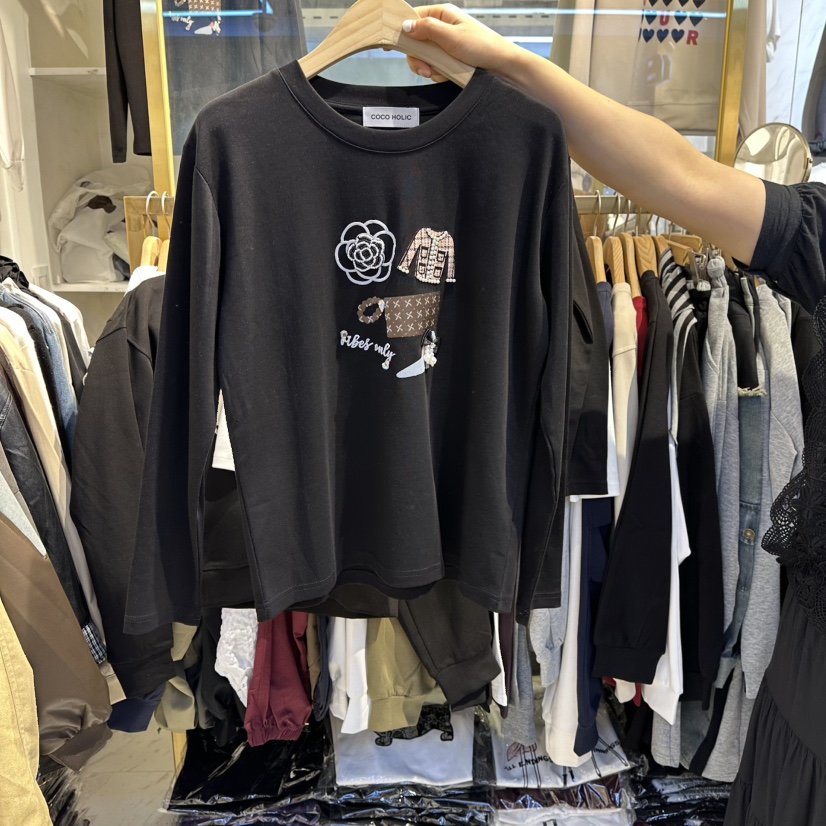 COCO HOLIC東大門㊣代購女裝新品時尚休閑熱賣真品長袖T恤COCO HOLIC長袖T恤圖色2