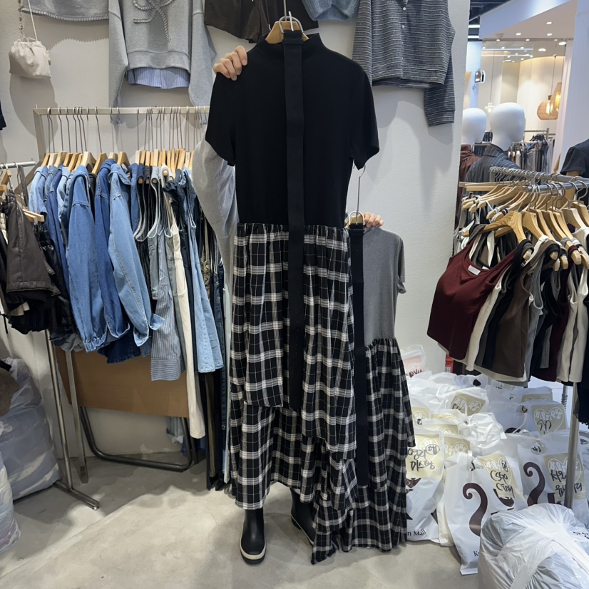 HIPTIQUE東大門㊣直郵女裝新款真品25秋冬人氣連衣裙含腰帶HIPTIQUE連衣裙圖色2