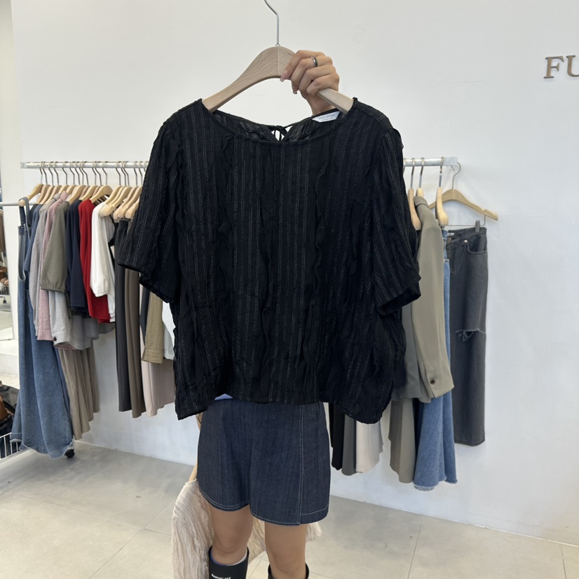 FUNNY POWDER韓國直郵㊣女裝新品休閑25秋冬熱賣襯衫蕾絲衫THE FUNNY襯衫/蕾絲衫圖色2