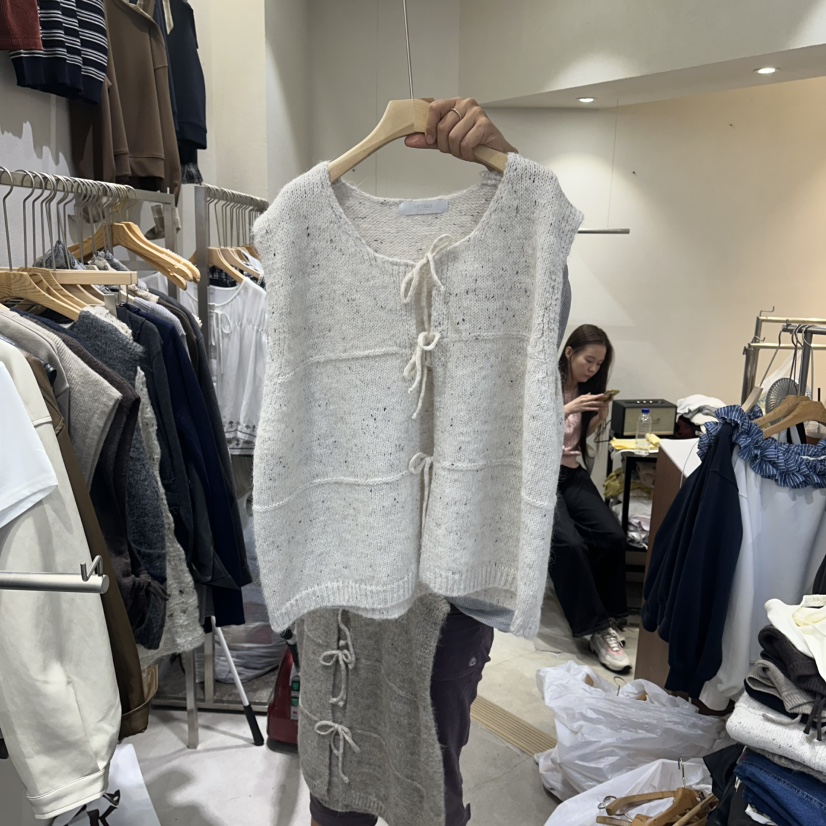HIPTIQUE韓國代購㊣女士新品推薦休閑職業時尚熱賣馬甲蝴蝶結HIPTIQUE馬甲圖色1