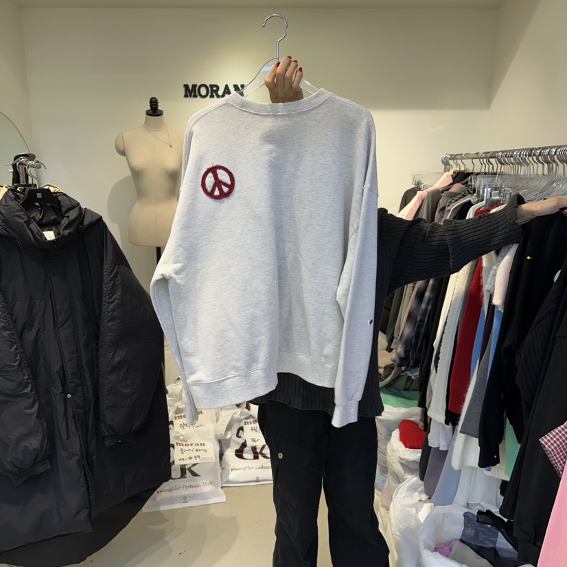 MORAN韓國直郵㊣女士新品職業休閑熱賣人氣25秋冬推薦真品衛衣MORAN/MOSCO衛衣