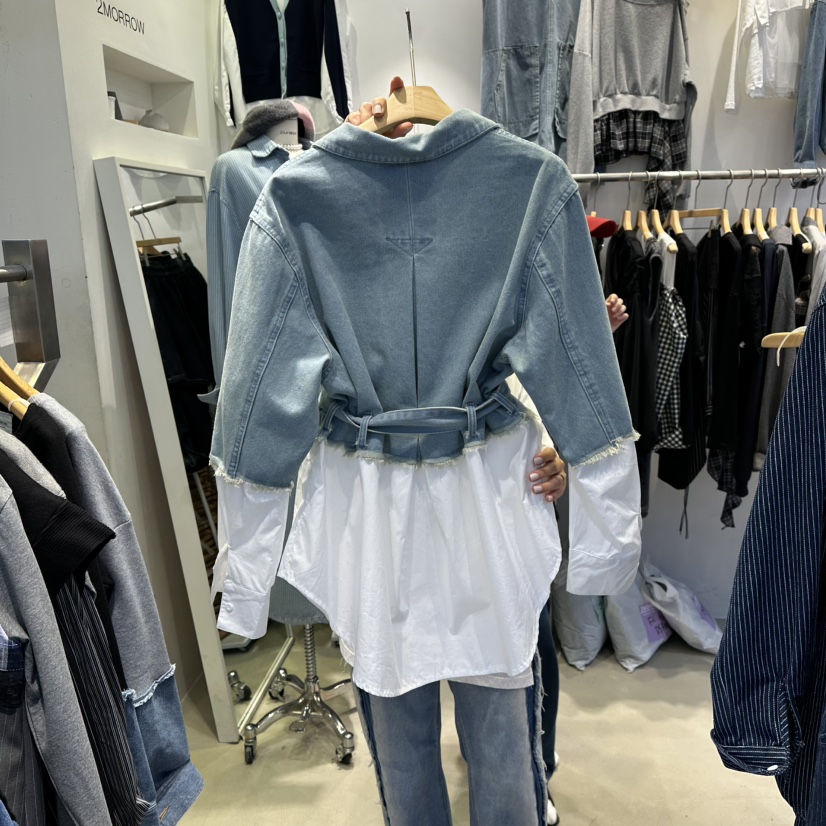 2MORROW東大門㊣代購女士新品真品推薦時尚襯衫蕾絲衫假兩件2MORROW襯衫/蕾絲衫