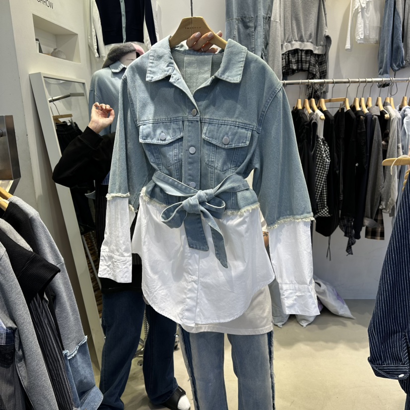 2MORROW東大門㊣代購女士新品真品推薦時尚襯衫蕾絲衫假兩件2MORROW襯衫/蕾絲衫圖色1