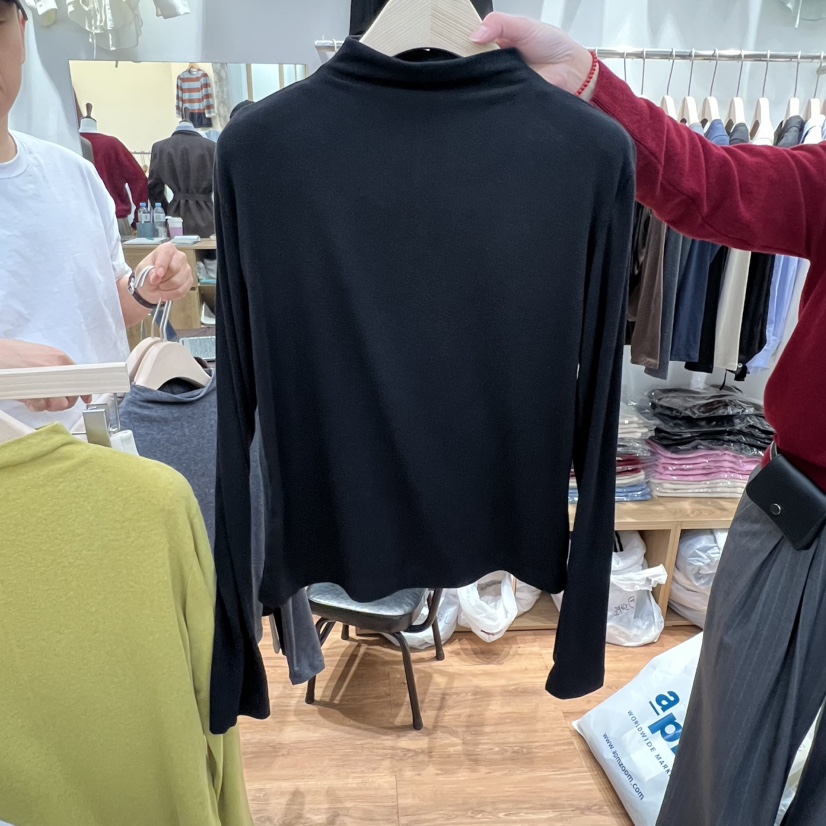 MADEMOISELL韓國代購㊣女士新款人氣25秋冬推薦長袖T恤高領MADEMOISELL長袖T恤圖色4