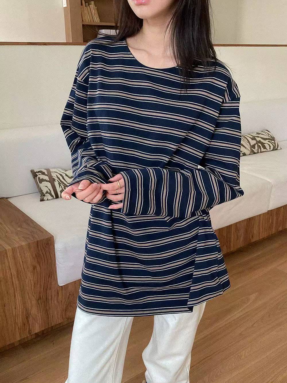 DRESS UP韓國代購㊣女裝新品真品熱賣25秋冬時尚人氣長袖T恤DRESS UP長袖T恤圖色1