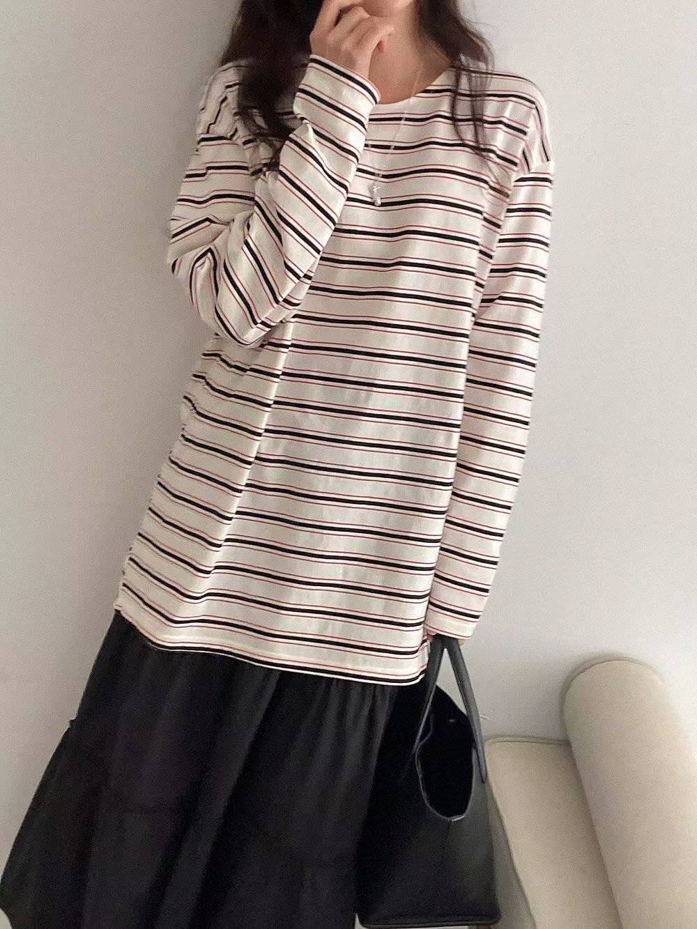 DRESS UP韓國代購㊣女裝新品真品熱賣25秋冬時尚人氣長袖T恤DRESS UP長袖T恤圖色2