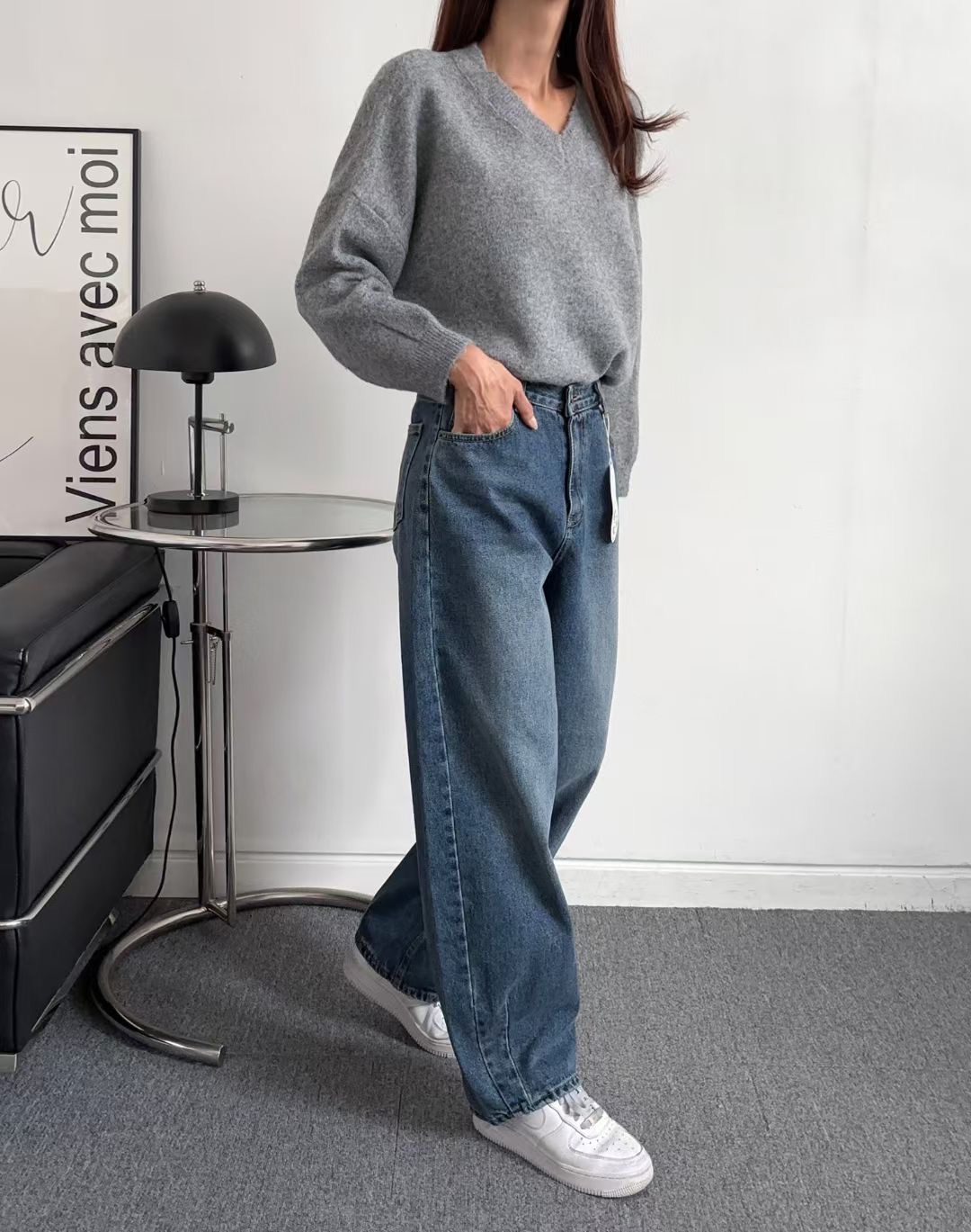 STUDIO-GRAY 스튜디오그레이東大門㊣實拍女士新款25秋冬牛仔褲STUDIO-GRAY牛仔褲