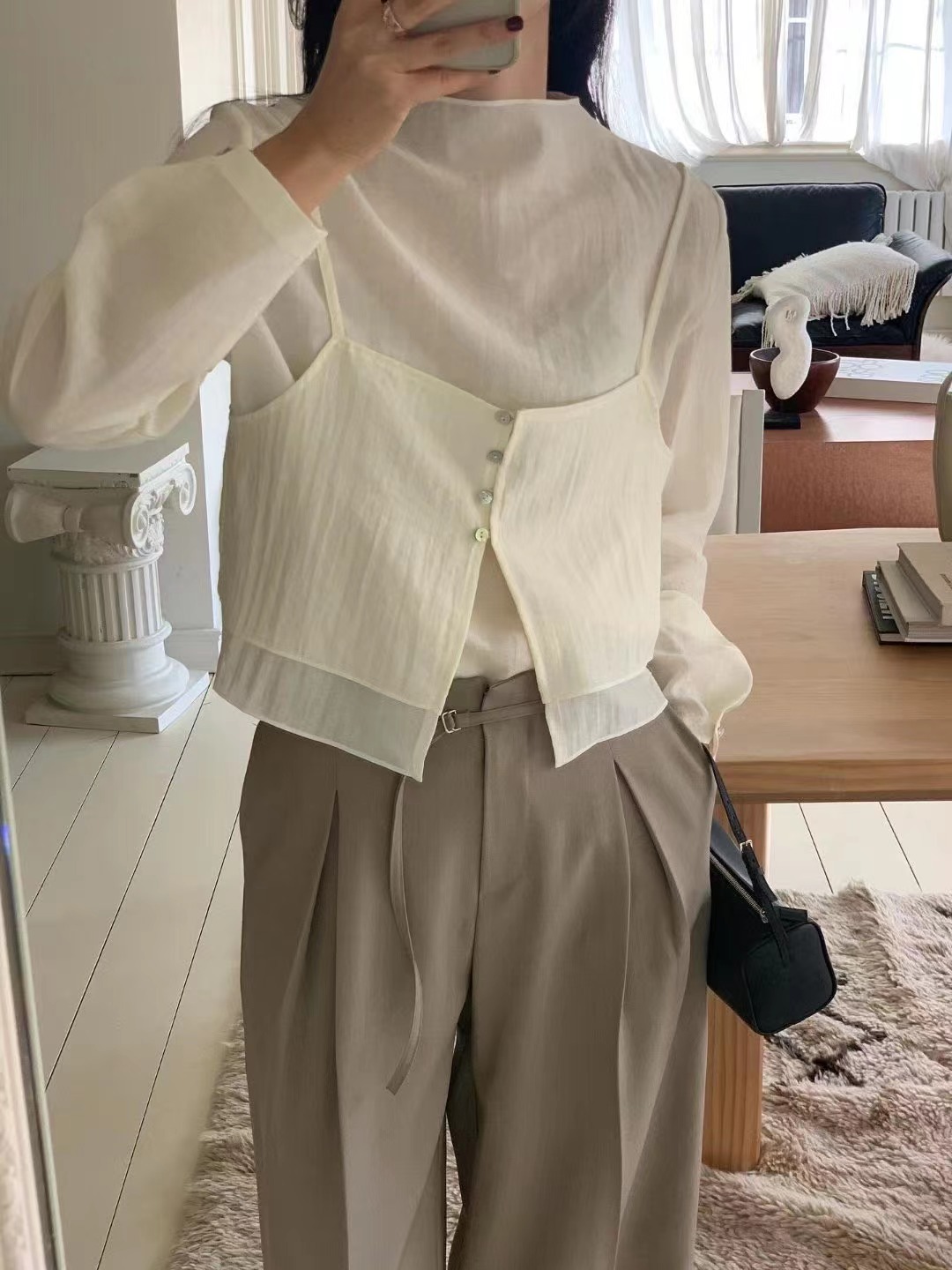 LONDON LACE-런던레이스-T東大門㊣實拍女裝新款25秋冬吊帶背心不含內搭雙面LONDON LACE吊帶/背心圖色1