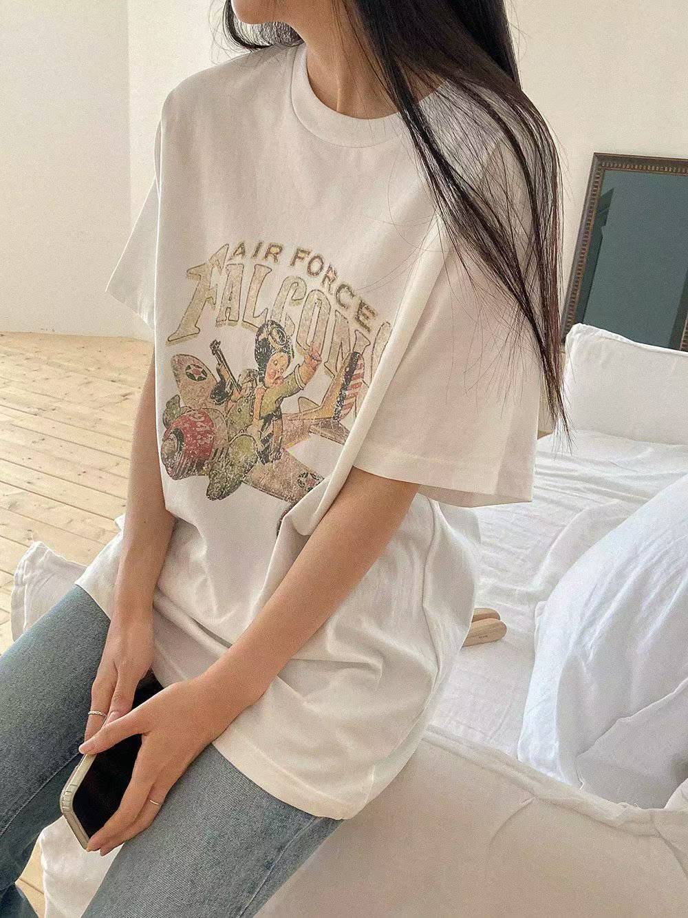 DRESS UP韓國代購㊣女士新款時尚休閑推薦真品人氣熱賣T恤DRESS UPT恤