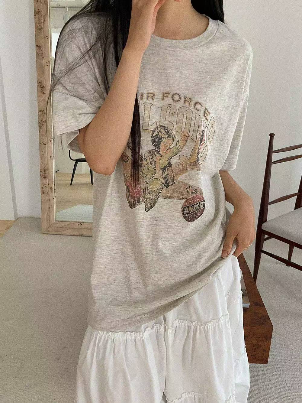 DRESS UP韓國代購㊣女士新款時尚休閑推薦真品人氣熱賣T恤DRESS UPT恤圖色1