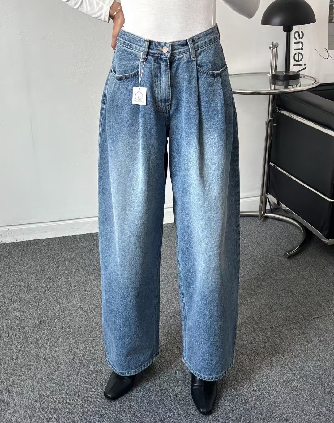 STUDIO-GRAY 스튜디오그레이東大門㊣實拍女裝新品休閑牛仔褲寬松STUDIO-GRAY牛仔褲