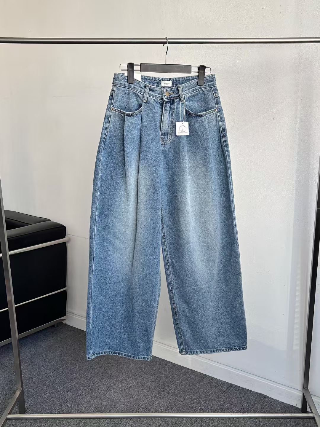 STUDIO-GRAY 스튜디오그레이東大門㊣實拍女裝新品休閑牛仔褲寬松STUDIO-GRAY牛仔褲圖色1