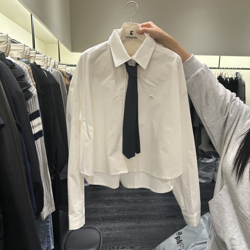 TOMGIRL東大門㊣直郵女士新品職業真品推薦襯衫蕾絲衫含領帶TOMGIRL襯衫/蕾絲衫圖色2