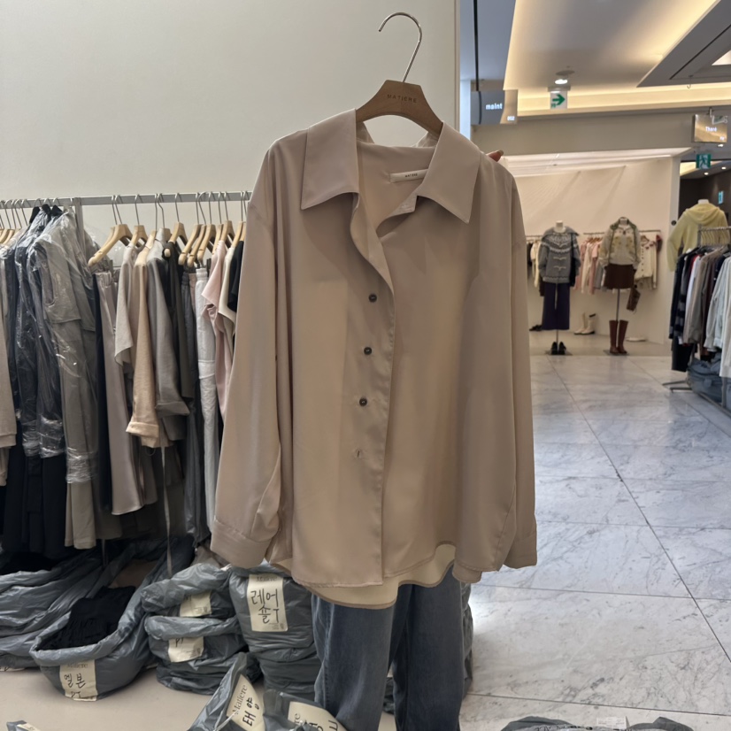 MATIERE韓國代購㊣女士新品人氣真品熱賣時尚休閑襯衫蕾絲衫MATIERE襯衫/蕾絲衫圖色1