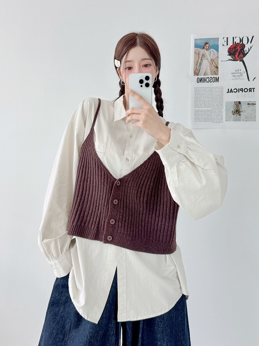 DRAWING韓國代購㊣女裝新品休閑職業25秋冬熱賣時尚襯衫蕾絲衫DRAWING襯衫/蕾絲衫