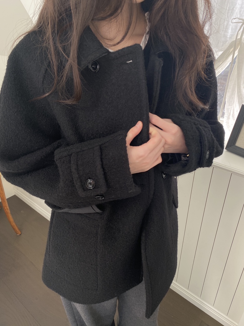 ERUME東大門㊣直郵女裝新品25秋冬熱賣推薦真品短款大衣羊駝ERUME短款大衣