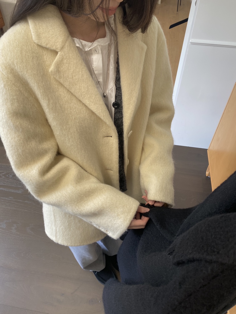 ERUME東大門㊣代購女裝新品時尚25秋冬職業人氣短款大衣羊駝ERUME短款大衣