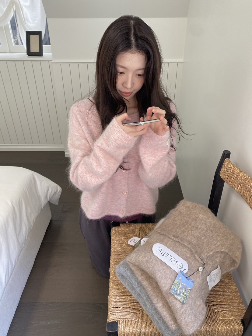 ERUME韓國直郵㊣女裝新款25秋冬人氣真品推薦休閑針織衫羊駝ERUME針織衫