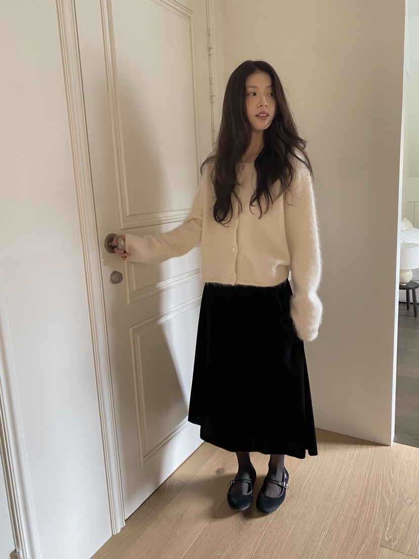ERUME韓國代購㊣女裝新款真品時尚熱賣職業25秋冬長裙天鵝絨ERUME長裙