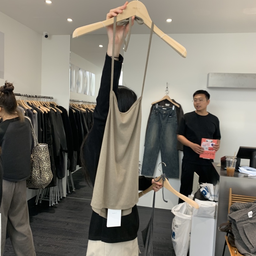 OBJECT東大門㊣實拍女裝新品休閑職業25秋冬人氣真品吊帶背心OBJECT吊帶/背心圖色1
