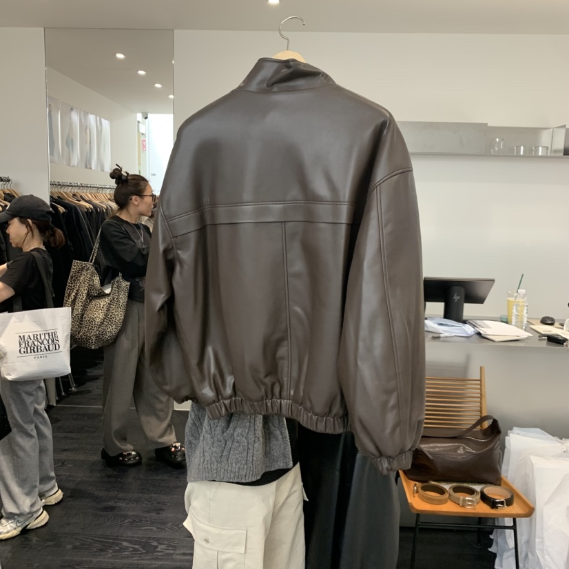 OBJECT東大門㊣實拍女士新款推薦真品時尚人氣夾克皮革夾棉OBJECT夾克