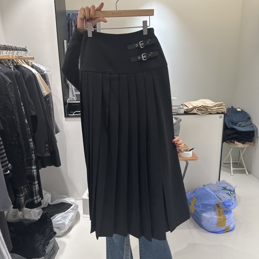 BEENS韓國代購㊣女士新品職業時尚真品熱賣人氣休閑25秋冬長裙BEENS長裙圖色1
