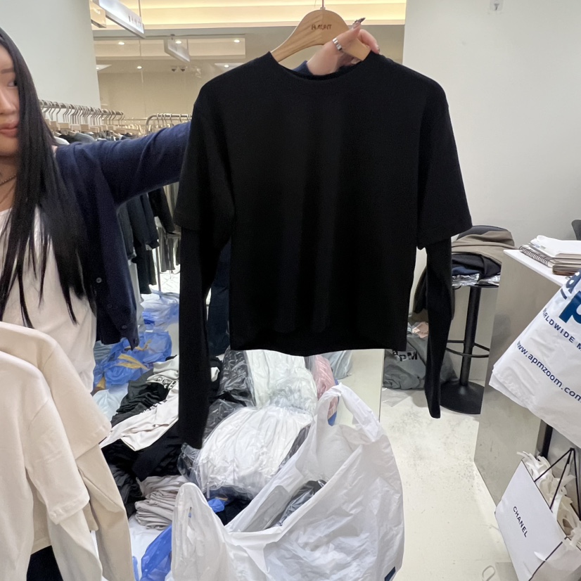 FLAUNT韓國代購㊣女士新款人氣真品休閑25秋冬職業時尚長袖T恤FLAUNT長袖T恤圖色3