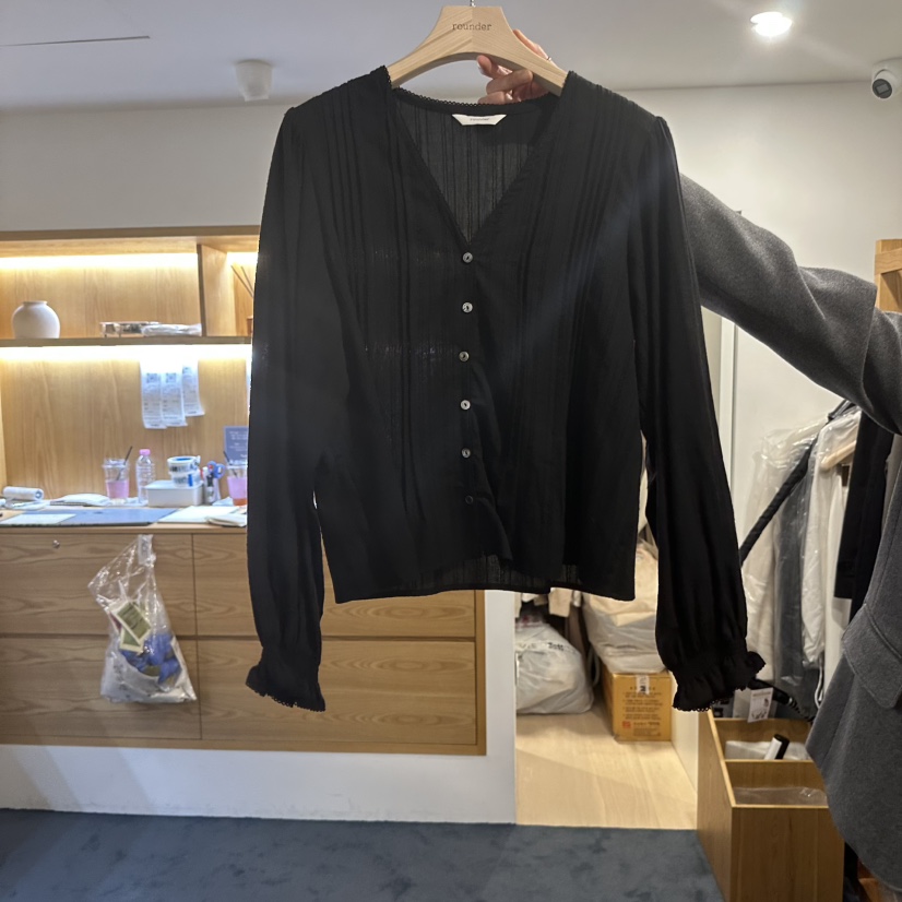ROUNDER東大門㊣直郵女裝新品真品熱賣時尚25秋冬襯衫蕾絲衫ROUNDER襯衫/蕾絲衫圖色2