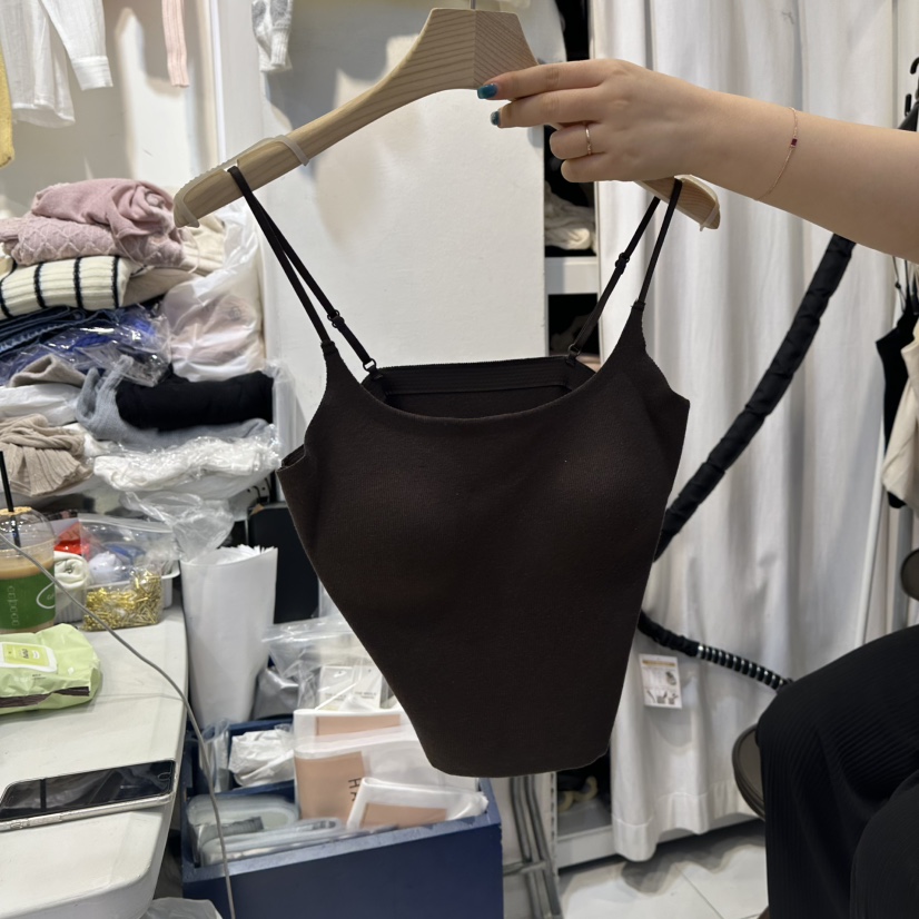 HARU東大門㊣實拍女士新品25秋冬真品推薦職業熱賣吊帶背心HARU吊帶/背心圖色3深棕色