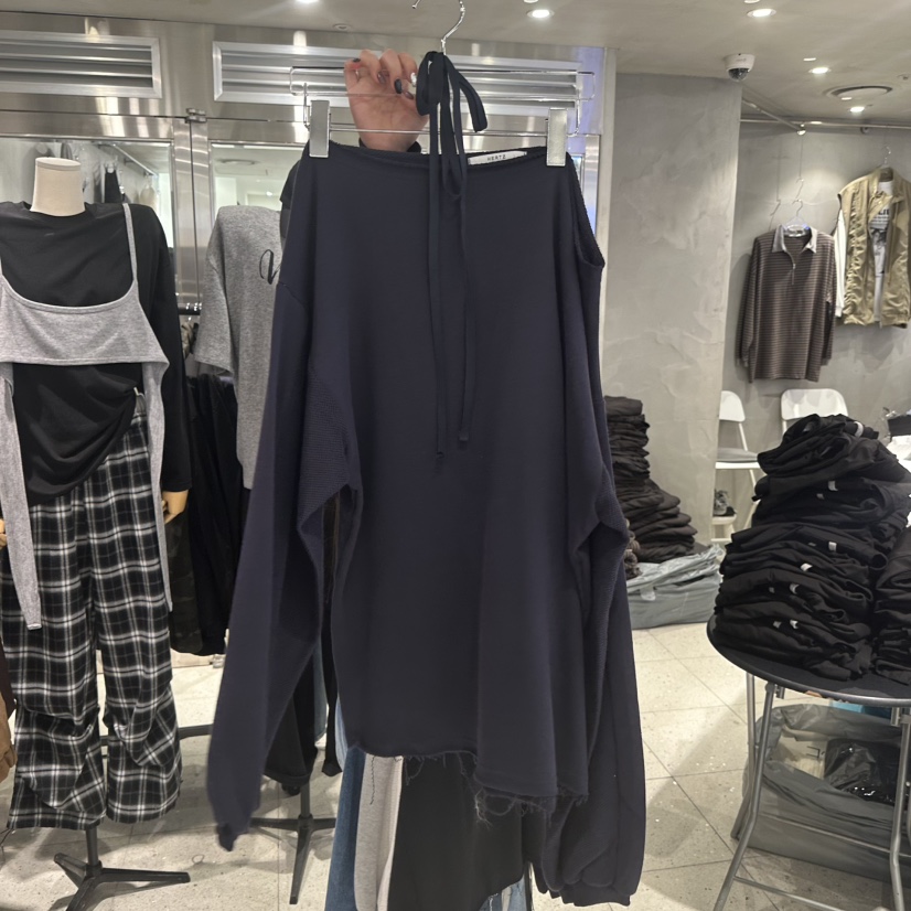 HERTZ-P東大門㊣代購女士新款時尚真品25秋冬職業衛衣含腰繩HERTZ-P衛衣圖色3深藍色