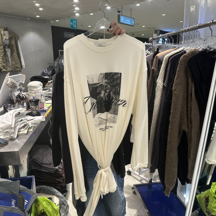 HERTZ-P東大門㊣直郵女士新品時尚25秋冬休閑推薦職業長袖T恤HERTZ-P長袖T恤圖色1
