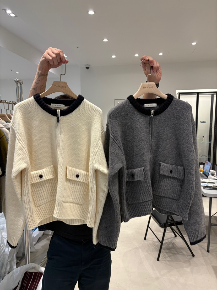 THE BRUNCH東大門㊣實拍女裝新品時尚職業真品25秋冬毛衣拉鏈THE BRUNCH毛衣