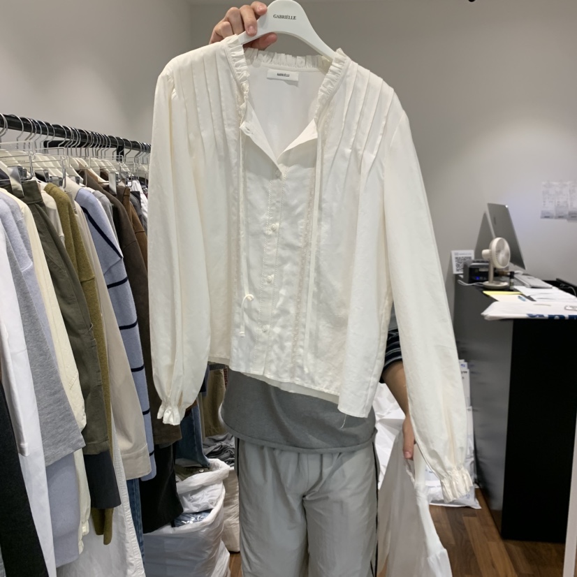 GABRIELLE東大門㊣代購女士新款真品時尚25秋冬人氣襯衫蕾絲衫GABRIELLE襯衫/蕾絲衫圖色2