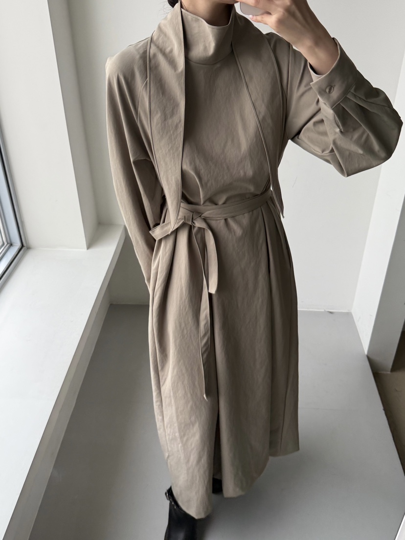 ADELINE東大門㊣代購女士新品真品熱賣時尚休閑長款風衣含腰帶ADELINE長款風衣