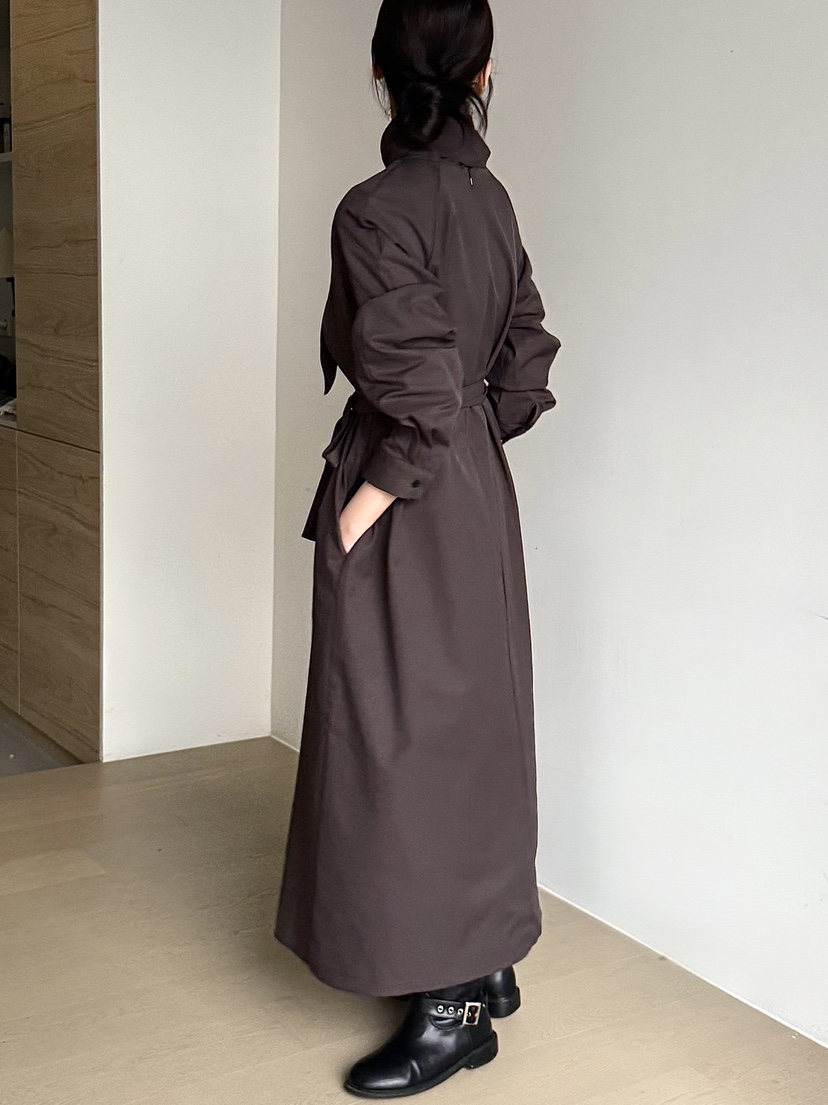 ADELINE東大門㊣代購女士新品真品熱賣時尚休閑長款風衣含腰帶ADELINE長款風衣