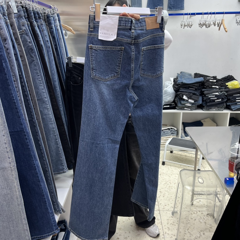 VANILLA J東大門㊣代購女裝新款熱賣休閑推薦職業人氣牛仔褲VANILLA J牛仔褲