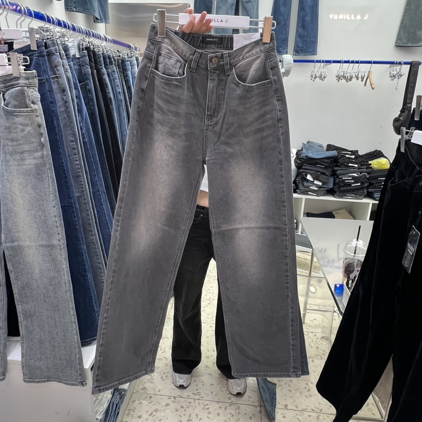 VANILLA J韓國代購㊣女士新品休閑25秋冬真品熱賣職業牛仔褲VANILLA J牛仔褲圖色2
