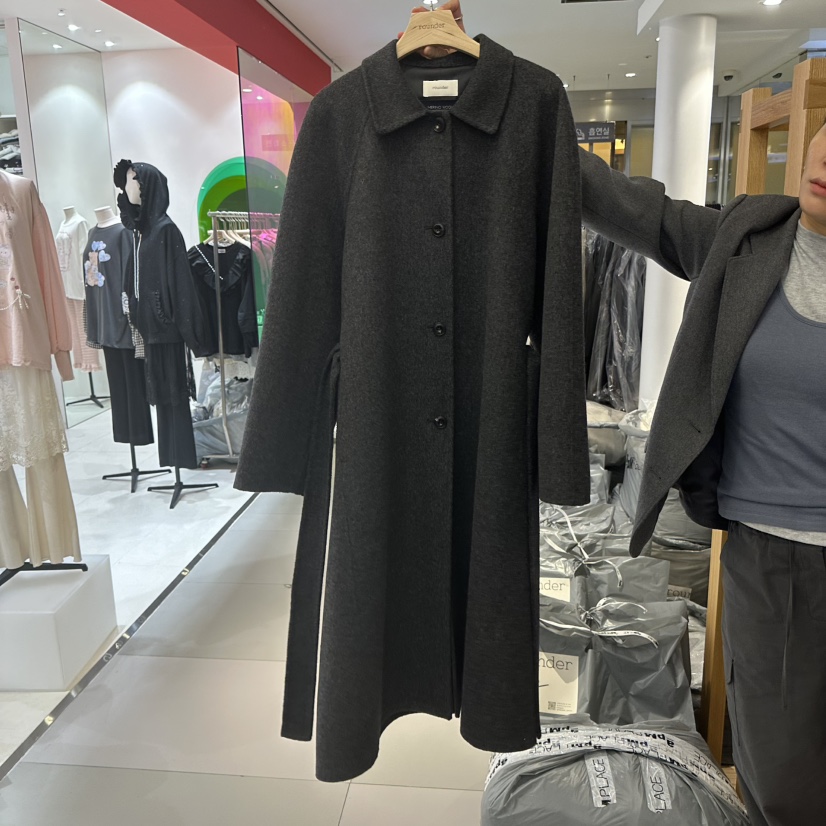 ROUNDER東大門㊣實拍女裝新品職業熱賣人氣休閑推薦中長款大衣ROUNDER中長款大衣圖色3