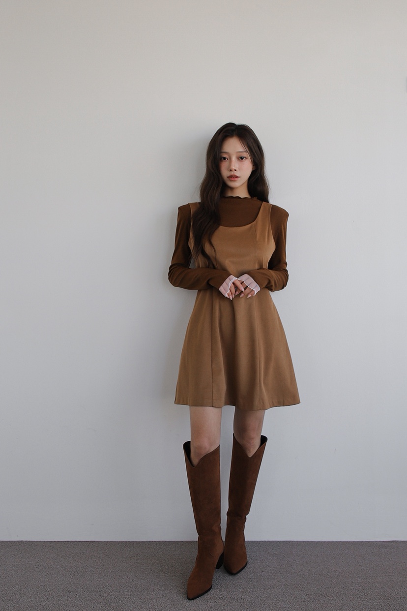 SLIT韓國直郵㊣女裝新款25秋冬人氣休閑真品時尚職業連衣裙SLIT連衣裙